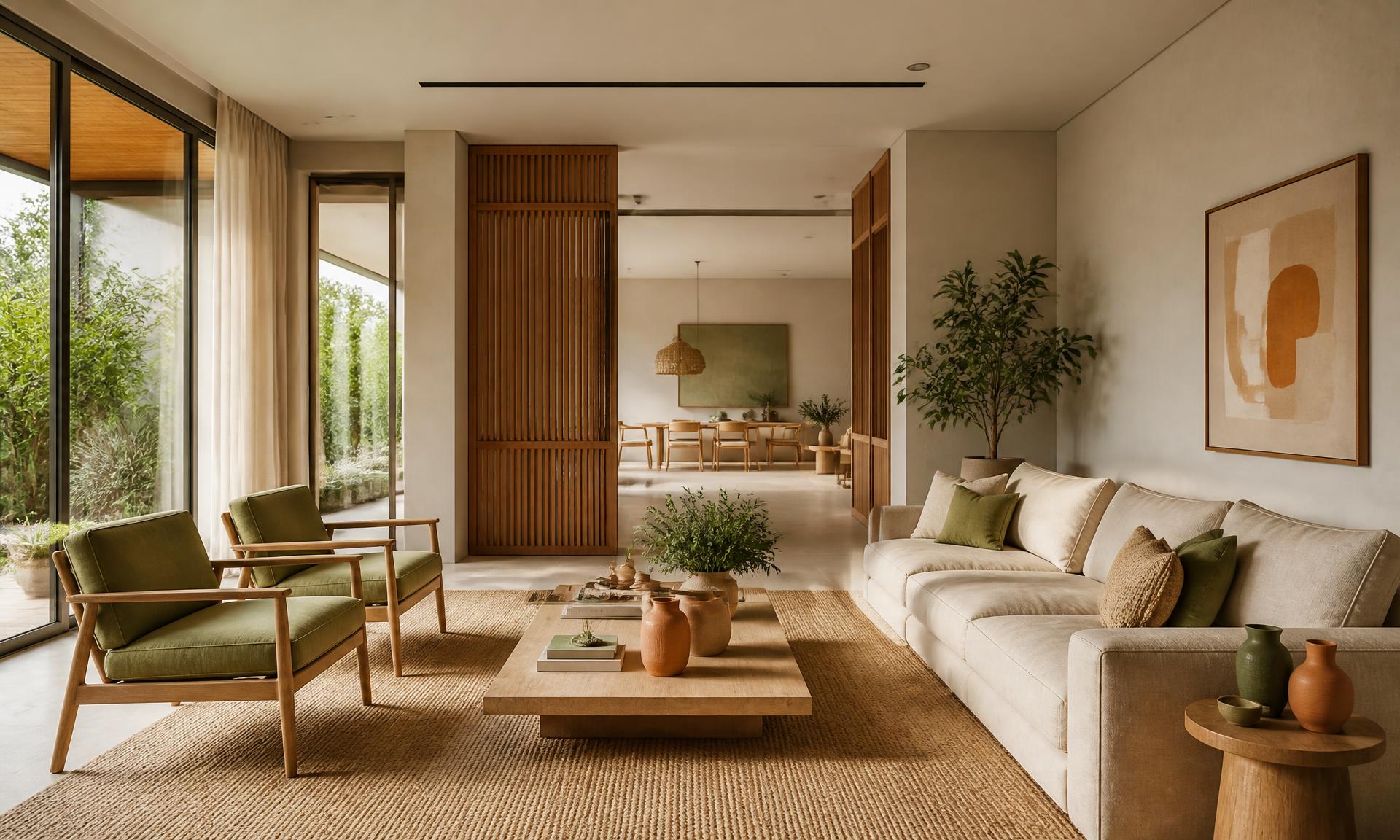 Interior residencial acolhedor, iluminado por luz natural